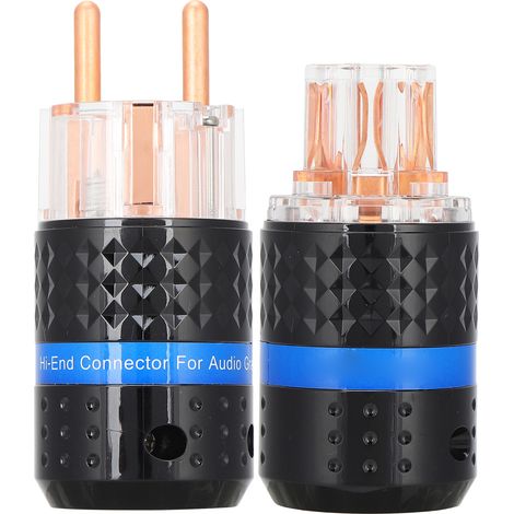Prise d'alimentation audio Monosaudio E103/F103 en cuivre pur transparent - Connecteur mâle/femelle 100‑250V