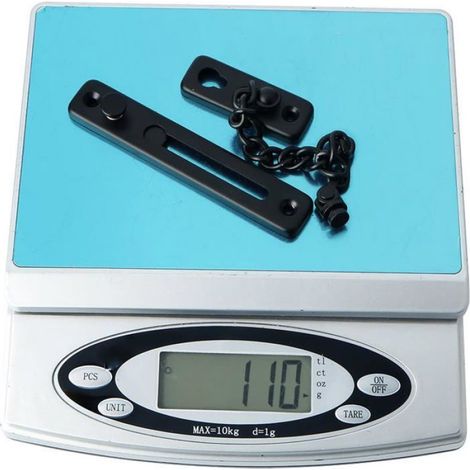 Chaîne de Sécurité pour Porte avec Limiteur et Antivol à Ressort - Pour Porte Interne - Acier Inoxydable Noir Mat (1/4)