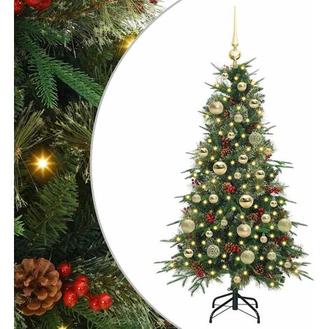 Sapin de Noël Arbre de Noël Artificiel à Branches Articulées Vert 120 cm (1/5)
