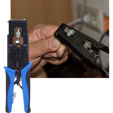 Crimpzange für Koaxialkabelnetze mit F/BNC/RCA-Stecker für RG58/59/62/6 (3C/4C/5C)-Kabel (1/5)