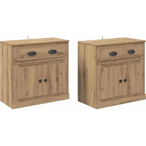 Sideboards with Drawer 2 pcs Artisan Oak 70 x 35.5 x 67.5 cm vidaXL