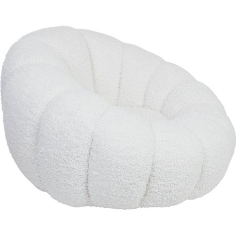 Sillón de madera tapizado blanco 92x92x65h cm (1/5)