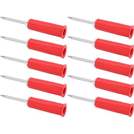 10 connecteurs banane à piquer PVC, conversion isolation 2mm/0.08in à 4mm/0.16in, pointes de test pour multimètre, rouge (1/5)