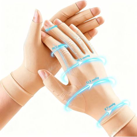 Gants de compression unisexes en fibre de cuivre sans doigts, gants de compression à 360° sans doigts, gants de soutien des articulations de la main, adaptés à l'entraînement physique. (1/5)