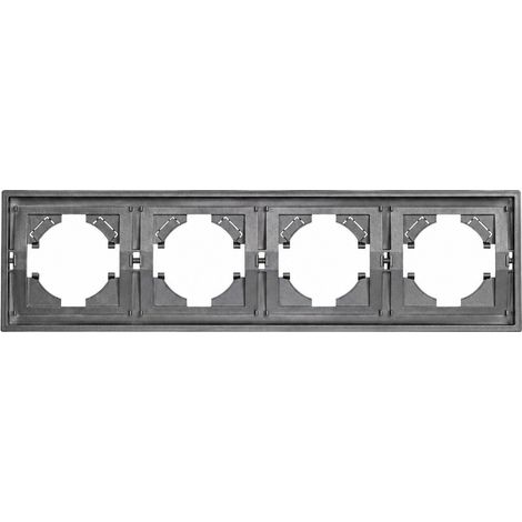 Plaque de finition cadre 4 postes 80292mm Série Z gris en PC ignifuge mural 32 × 11 × 8 cm – Livraison gratuite
