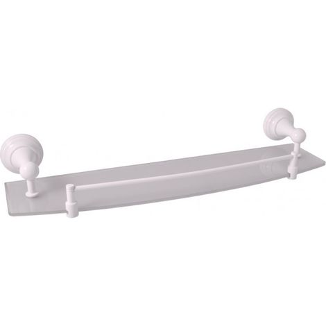 Etagère murale de douche avec rail rétro MORAVA en laiton blanc 50x14x7,6 cm (1/2)