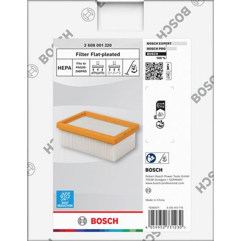 Bosch Flacher gefalteter HEPA-Filter für Staubsauger - 2608001220 (1/4)