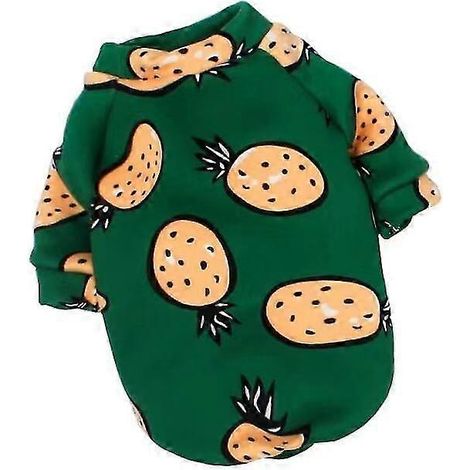 Sudadera con capucha y estampado adorable para perros pequeños, abrigo de invierno cálido para mascotas, para chihuahua, shih tzu, sudadera para cachorros y gatos, ropa para perros y mascotas, piña ve (1/5)