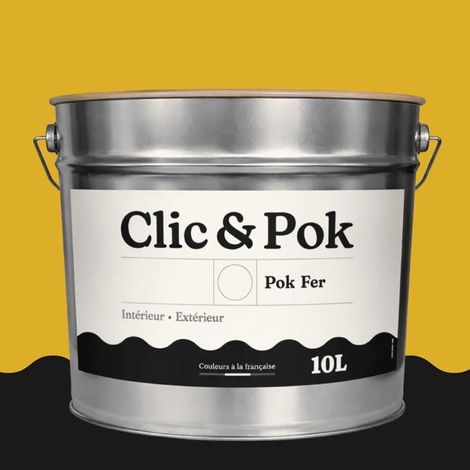 Peinture Fer Antirouille – Métal Extérieur Intérieur, Satinée, Protection Rouille - 10L - RAL 1012 - Jaune citron