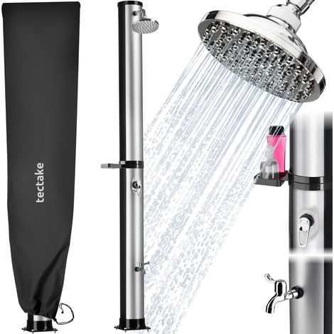 Douche solaire écologique résistante en plastique noir et gris 40 L
