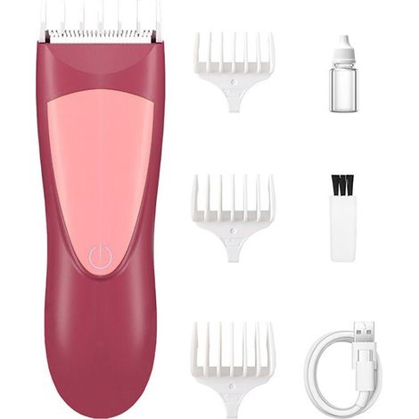 TIVCROXS - cheveux pour enfants silencieux, tondeuse électrique portable amovible rouge pour bébé, coiffure facile et douce. (1/5)