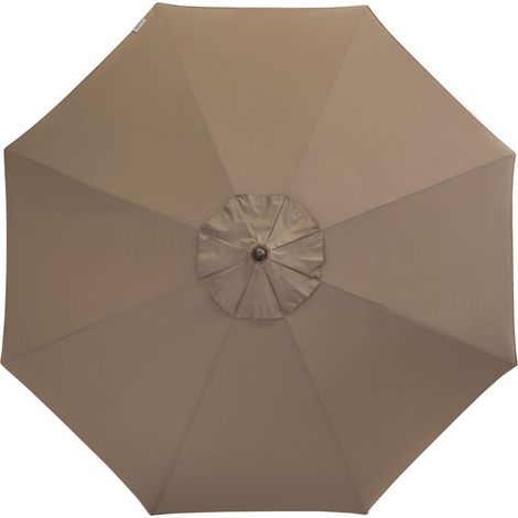 Doppler Alu Wood ø 350 cm Marktschirm Holzoptik Sonnenschirm rund 3 Farben Mittelmastschirm 846 Greige
