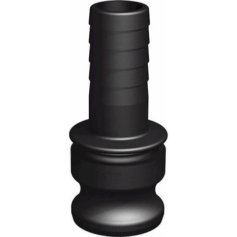 Raccord camlock male - embout male cannelé droit en polypropylène Ø A: 1'' Ø B: 25mm