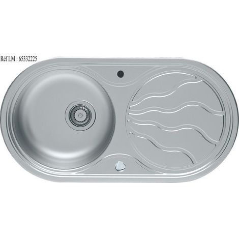 SUN 1-Becken-Einbauspüle mit Abtropffläche, Edelstahl, grau/silber SANS MARQUE