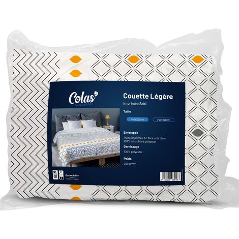 Couette Légère – 140x200 cm - Imprimée Sabi - Enveloppe 100% Microfibre Polyester – Garnissage 100% Polyester – Fabrication Française (1/5)