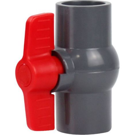 2 robinets à bille en PVC, conduites d'eau, joints de réparation, diamètre intérieur 40mm, adaptateur gris (1/2)