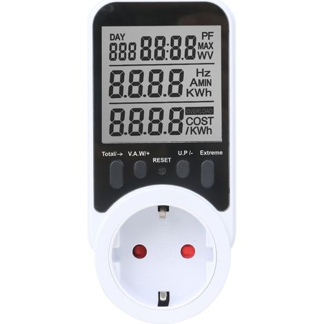 Prise Mesureur d'Énergie Multistandard - Type F, Précision ±2%, pour Maison et Bureau (1/5)