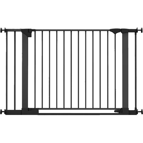 Safetots SafeStep Gate, Black, 117cm - 124cm, Extra Low Walkthough, 81cm Extra Wide Doorway, Extra Wide Baby Gate