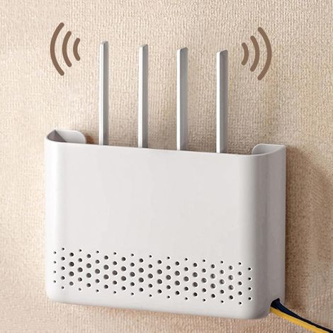 Caja de almacenamiento WiFi para montaje en pared, tapa para caja WiFi, caja de almacenamiento para router, caja para decodificador de montaje en pared, fácil de instalar, caja para router de montaje  (1/5)