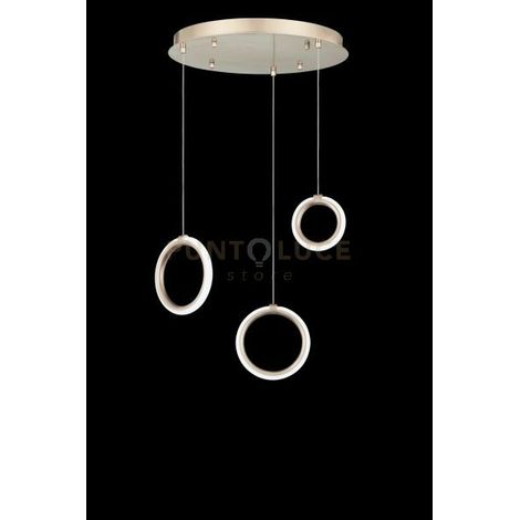 SOSPENSIONE 3 LUCI PINTA ORO LED 3000K 1470LM 25W DIMMERABILE SENZA VETRO DIMMERABILE
