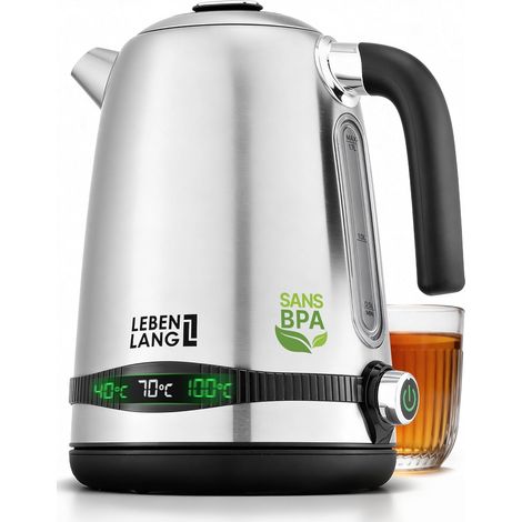 Bouilloire electrique temperature reglable - 2200W & 1,7 Litre - Fonction Maintien au Chaud & Affichage Numérique I Bouilloires température réglable Electric Kettle inox Boulloire électrique (1/5)