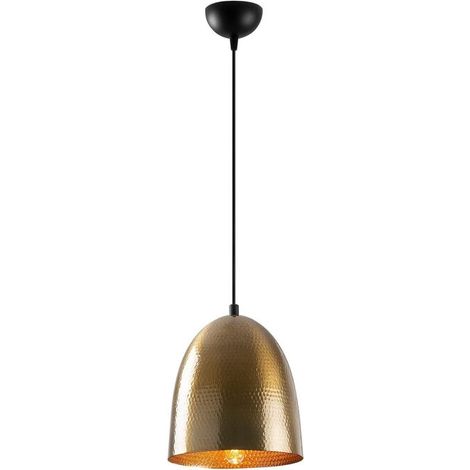 [GEBRAUCHT] B-Ware Tattoo Hängeleuchte Pendelleuchte Metall gold antik Deckenlampe Ø20cm dimmbar (1/2)