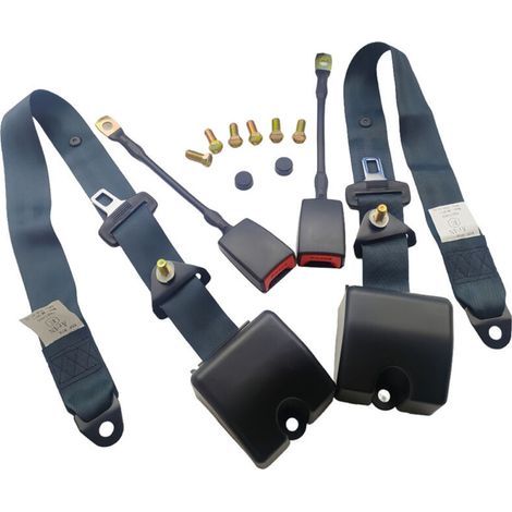 Set da 2 cinture di sicurezza retrattili automatiche a tre punti per auto, autobus e camion, con cinture regolabili a spalla per i sedili anteriori e posteriori (1/4)