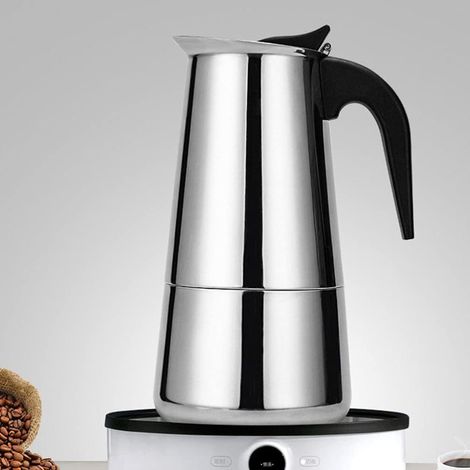 YMYNY Italienische Kaffeemaschine für 12 Tassen aus Edelstahl, für alle Herdarten geeignet, 12 Tassen (1/4)