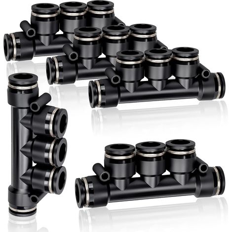 5 Pcs 4mm OD Droit Raccord Rapide 5 Voies en Plastique pour Conduite d'Air PK-4 (1/5)