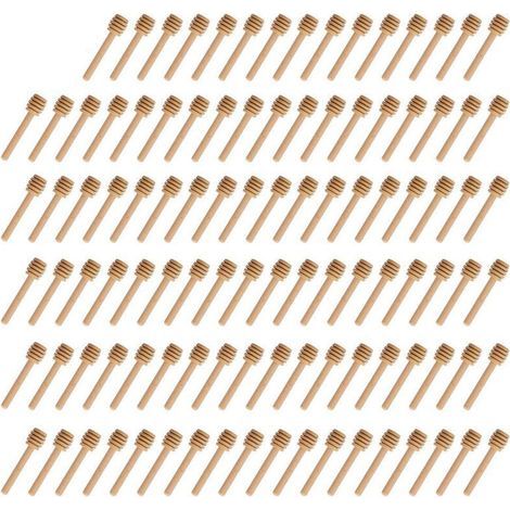 Mini Cuillères à Miel en Bois pour Cuisine et Salle à (100pcs)-- (1/5)