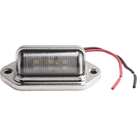 Éclairage de plaque d'immatriculation 12-24 V à 6 LED pour pont de bateau, passerelle, marche, camping-car ou remorque (OS) (1/5)