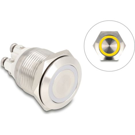Delock Pulsador para InstalaciÃ³n 19 mm 4 x Terminal de Tornillo LED amarillo
