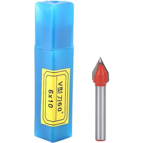 Accessoires de fraisage, fraise à rainurer en V 6 x 10 mm, coupe de précision, acier au tungstène, jeu (1/5)