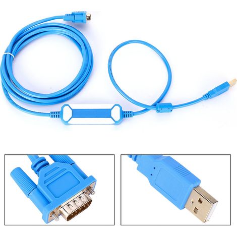 Câble de programmation PLC de 3 mètres pour automates programmables Omron séries CQM1H/CPM2C (bleu) (1/5)