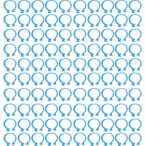 Poultry leg rings, 100 pieces, for identifying chickens, birds, and ducks leg bands open type buckle ankle rings blue 25mm (1/5)