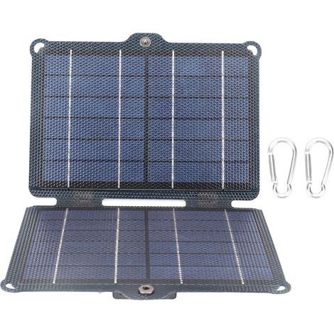 Ortviai Panneau Solaire Portable 8 W 5 V pliable en ETFE avec double port USB, étanche IPX6 pour camping et randonnée (1/5)