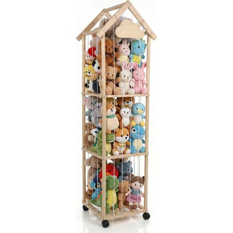 Levede Plush Toy Storage Holder Kids Stuffed Animal Organiser Lockable Wheels (1/5)