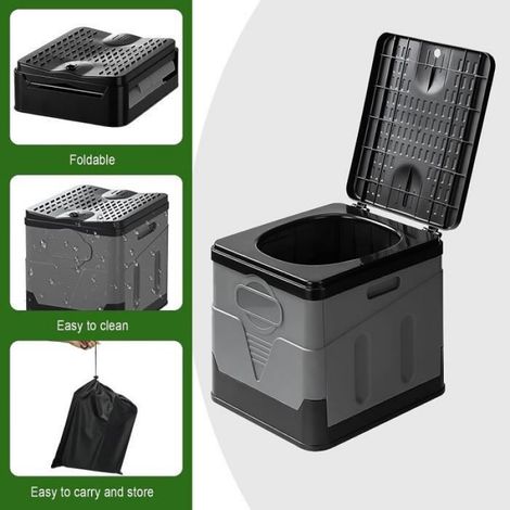 1 Toilette Pliable, 20L Capacité, Charge 150KG, Camping Randonnée (1/4)