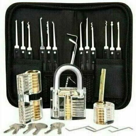 Professional lock picking kit, 26 password signature kits with 3 transparent padlock picking kits (1/4)