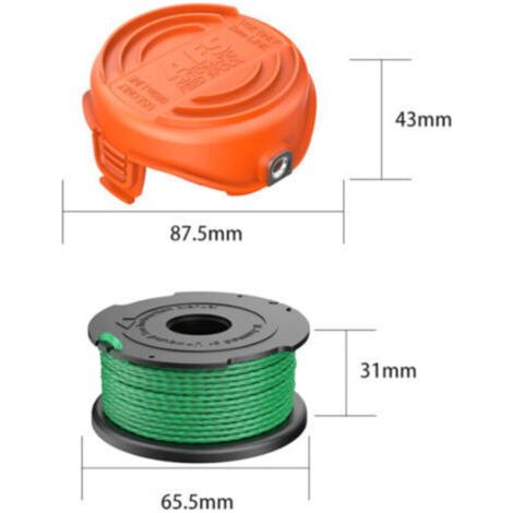 LaBlanc - Lot de 4 bobines de fil vert pour débroussailleuse Black & Decker GL7033 GL8033 GL9035 A6482 (4 Bobine de fil+1 Couvercle de Bobine) (1/3)