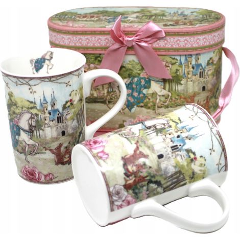 Juego de 2 tazas de porcelana con estuche de regalo con motivos de cuentos de hadas. (1/5)
