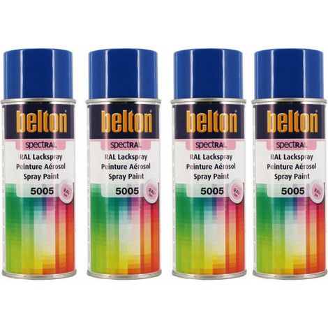 4 bombes de peinture Belton Spectral RAL5005 Bleu de sécurité 400ml