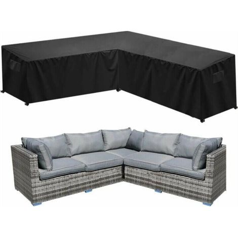 Wasserdichte 420D Oxford Garten-Ecksofa-Abdeckung, staubdicht, L-förmige Gartenmöbelabdeckung (27027087) (1/5)