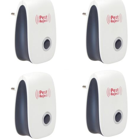 Lot de 4 répulsifs à ultrasons – Contre souris, martres, mouches, araignées, moustiques et rats – Protection efficace – Branchement simple (1/4)