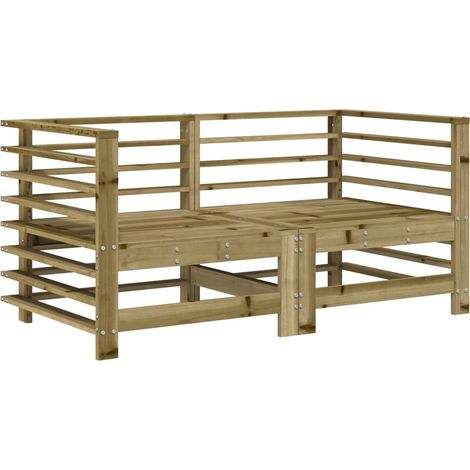 Sofás de esquina de jardín 2 uds madera maciza impregnada vidaXL