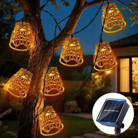 10 LED Guirlande Lumineuse Exterieure Solaire 3.6m, Guirlande Solaire Exterieur Jardin, IP65 Imperméable, Guirlande LED Guinguette Exterieur Intérieur, Décoration Pour Balcon Patio Porche (A)