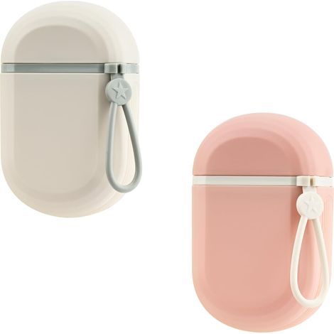 Travel soap box, solid shampoo box with lid for bathroom, gym, camping, school (pink + white) 2 pieces (1/5)