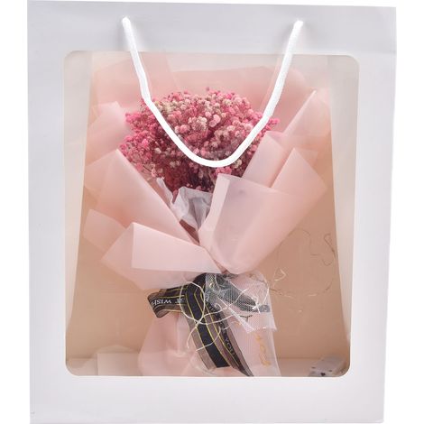 Sac cadeau Saint-Valentin bouquet de fleurs avec poignée, sac transparent pour fleurs, sac de mariage (1/5)