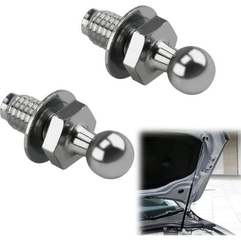 2 Pièces Boulon à Rotule,Boulon à Goujon à Bille,Goupilles à Bille Renforcées pour Vérins à Gaz, Compatible avec Hayons et Capots, Tête Sphérique de 10 mm, en Acier Inoxydable, pour Auto et Marine (1/5)