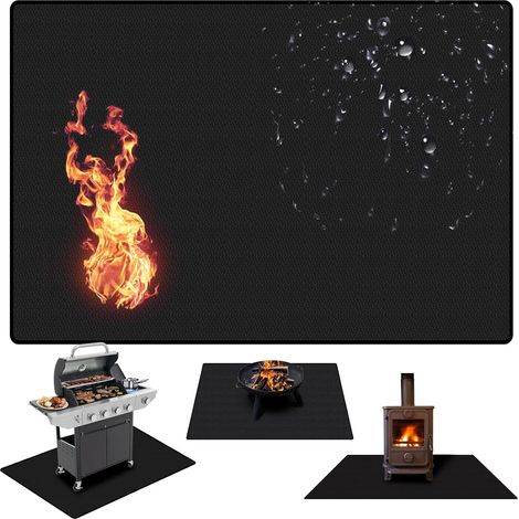 Tapis Barbecue Sol Extérieur 150x100cm Tapis Protection BBQ Camping Imperméable Anti-Huile Nettoyable (1/5)
